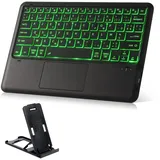 Kabellose Bluetooth-Tastatur mit beleuchteter Hintergrundbeleuchtung, AZERTY-Tastatur für Büro, mit Maus, Touchpad, kompatibel mit Windows-Android-Tablets, iPads, iOS, Smartphones, PC, Bluetooth