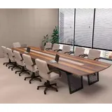 JV moebel Großer Holz Konferenztisch Büroeinrichtung Besprechungstisch Tische Meeting | braun | 170 cm X 75 cm X 600 cm