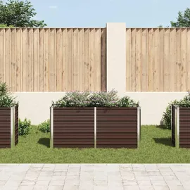 vidaXL Garten-Hochbeet verzinkter Stahl rechteckig 160 x 40 x 77 cm Braun 