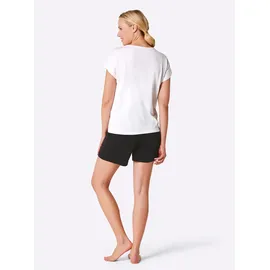 wäschepur Shorty Pyjama-Shorts Schwarz/Weiß 48/50