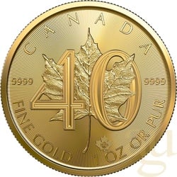 1 Unze Goldmünze Maple Leaf - Jubiläum 40 Jahre 2019