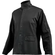Vevor Flammhemmende Schweißerjacke – Größe L, Ärmel aus Rindspaltleder, Hauptteil aus Baumwolle, hitzebeständige Schweißer-Sicherheitsjacke mit Druckknöpfen & Taschen, ideal für Schweißer & Monteure