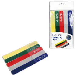 LogiLink Kabelbinder - Grau, Blau, Gelb, Rot, grün (Packung mit 5)