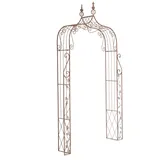 Décoshop26 - Rosenbogen Gartenbogen Rosen Kletterpflanzen gealtertes braunes Metall 10_0003925
