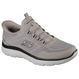 SKECHERS Slip-On Sneaker SKECHERS "SUMMITS", Herren, Gr. 47,5, taupe, schwarz, Textil, Schuhe, Freizeitschuh, Schnürschuh mit Memory Foam