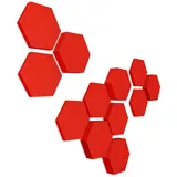 platino24 Akustikplatte Edition LOFT 12 Elemente 3D I Ø 300mm, Schalldämmung Wand & Decke rot