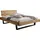 Home Affaire Massivholzbett Ultima Balkenbett Doppelbett, Füße Metallkufe (hohe Belastbarkeit: 200kg je Seite), FSC®-zertifizierte Wildeiche oder Fichte, viele Breiten zur Auswahl beige 198 cm x 228 cm x 88 cm