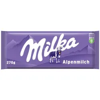 Milka Alpenmilch 1 x 270g I Großtafel I Alpenmilch-Schokolade I Milchschokolade I Milka Schokolade aus 100% Alpenmilch I Tafelschokolade