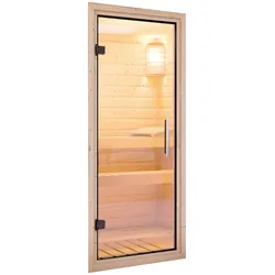 Saunatür KARIBU "Türpaket 38 + 40 mm", transparent (klarglas), B:65,60cm, Holz, Glas, Türen, Klarglastür