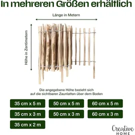 Creative Home Staketenzaun 300 x 60 cm Haselnuss