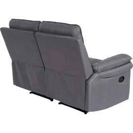 MCW 2er Kinosessel MCW-L94, Relaxsessel Fernsehsessel Sofa, Armlehne Liegefunktion Nosagfederung Stoff/Textil ~ dunkelgrau