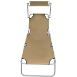 vidaXL Sonnenliege Klappbar 72 x 63 x 27 cm Taupe