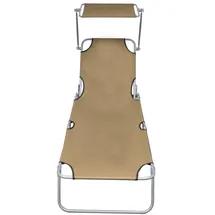 vidaXL Sonnenliege Klappbar 72 x 63 x 27 cm Taupe