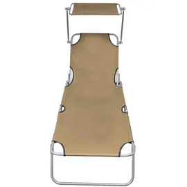 vidaXL Sonnenliege Klappbar 72 x 63 x 27 cm Taupe