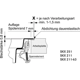 Franke Spark SKX 251 Einbau reversibel mit Ablauffernbedienung edelstahl (127.0464.378/10992)