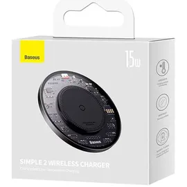 Baseus Induktionsladegerät Wireless Charger 15W – USB-C zu USB-C Kabel 1m Schwarz
