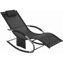 SoBuy OGS28 Sonnenliege 150 x 60 x 22 cm Schwarz