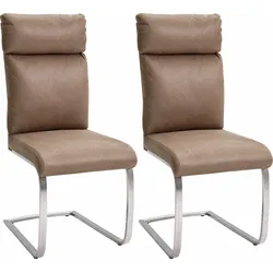 Freischwinger MCA FURNITURE, beige (sand, silberfarben), B:46cm H:106cm T:62cm, Stühle, Stuhl belastbar bis 130 Kg