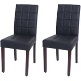 Einzelst�ck | 2er-Set Esszimmerstuhl HWC-O65c, Küchenstuhl Polsterstuhl Lehnstuhl, Kunstleder ~ schwarz