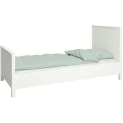 Landhaus Einzelbett 90x200 Bett weiß Kinder Jugendbett Gästebett Bettgestell