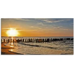 Artland Glasbild »Schöner Sonnenuntergang am Strand«, Strand, (1 St.), in verschiedenen Größen Artland Farbe Bild(er): orange
