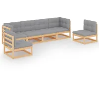 vidaXL Garten-Lounge-Set 6-tlg. grau