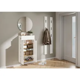 Germania GW-Ameca 56 x 97 x 22 cm weiß / Eiche mit 4 Fächern und 1 Schublade