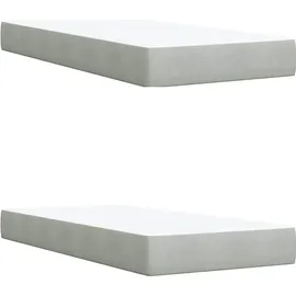 vidaXL Boxspringbett mit Matratze Hellgrau 200x200 cm Samt