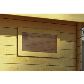 KARIBU Fenster für Holz-Gartenhäuser,naturbelassen,44 x 44 cm,