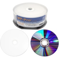 Waterproof High-Glossy DVD-R Rohlinge 4,7 GB Inkjet Printable Nanokeramik Hochglanz Weiß Wasserfest Bedruckbar - 25er Cake Box