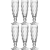 LEONARDO Brindisi Sekt-Gläser 6er Set, spülmaschinenfeste Prosecco-Kelche, Champagner-Glas mit Stiel, Facettenschliff-Kelchgläser, 140 ml,
