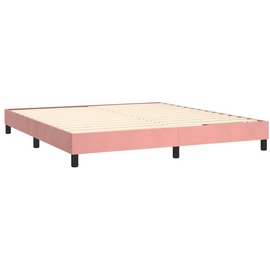 vidaXL Boxspringbett mit Matratze Rosa 180x200 cm Samt