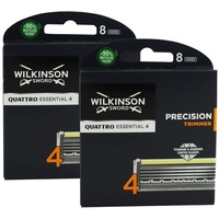 Wilkinson Sword 70010910 Quattro Titanium Precision 8 Klingen, 2 Stück