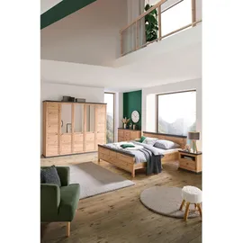 hom'in Drehtürenschrank Benton 255 x 209 x 60 cm Dunkelgrau/Eiche