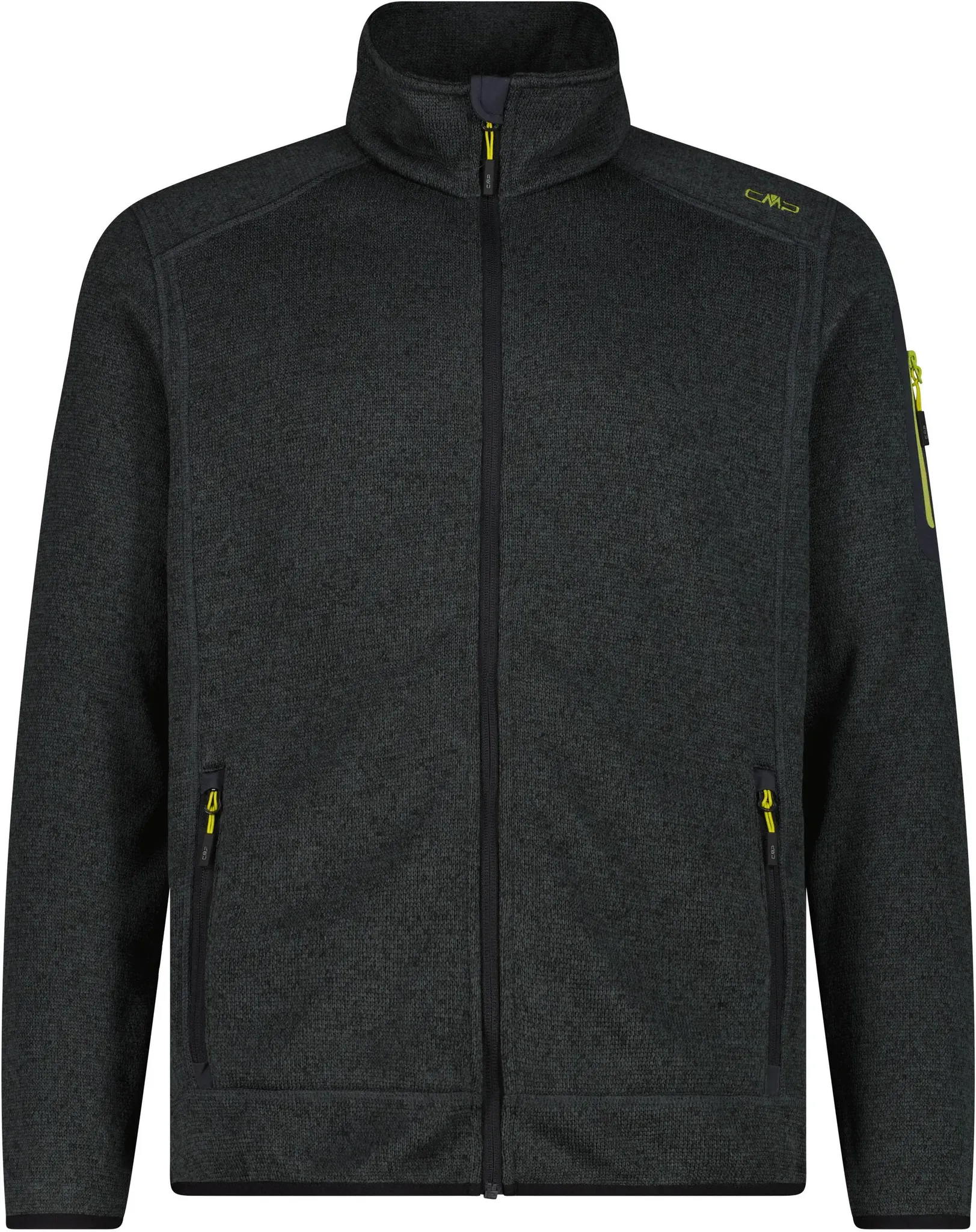 CMP Strickfleece Herren in jungle-antracite, Größe 48 - grün