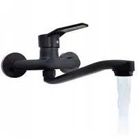 Schwarz Einhebelmischer Waschtischarmatur Wandarmatur Wasserhahn klassisch