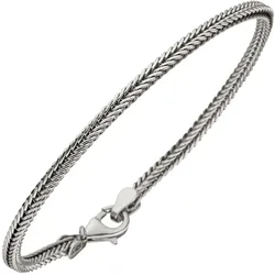 Silberarmband JOBO, silber (silber 925), Armbänder, Damen, Silber 925 (Sterlingsilber), Fuchsschwanzarmband 925 Silber 19 cm