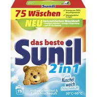 Sunil 2in1 aktiv Vollwaschmittel Pulver mit Frischeduft 75 WL - 75.0 WL