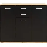 Priess Kombikommode Barcelona 123 x 103 x 38 cm Schwarz