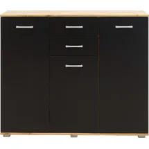 Priess Kombikommode Barcelona 123 x 103 x 38 cm Schwarz