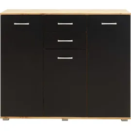 Priess Kombikommode Barcelona 123 x 103 x 38 cm Schwarz