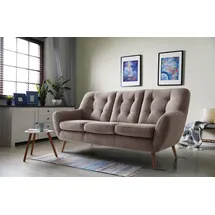 exxpo - sofa fashion 3-Sitzer EXXPO - SOFA FASHION "Scandi, bequem, aufwendige Rückenpolsterung für mehr Sitzkomfort", braun (cappuccino), B:187cm H:92cm T:92cm, Sofas, aktuelle Farben in hochwertigen Bezugsqualitäten, Holzfuß