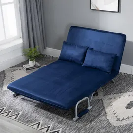 Homcom Schlafcouch Polyester 2-Sitzer Blau