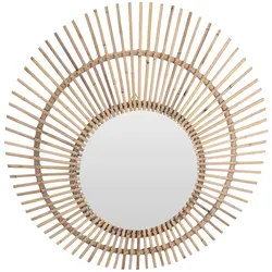 WellHome - Runder Rattanspiegel Ø90cm