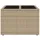 vidaXL Gartentisch mit Glasplatte Beige 55x55x37 cm Poly Rattan
