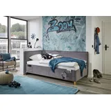 Meise Möbel meise.möbel Polsterbett Fun mit Lattenrost Stoff Grau 120 x 200 cm