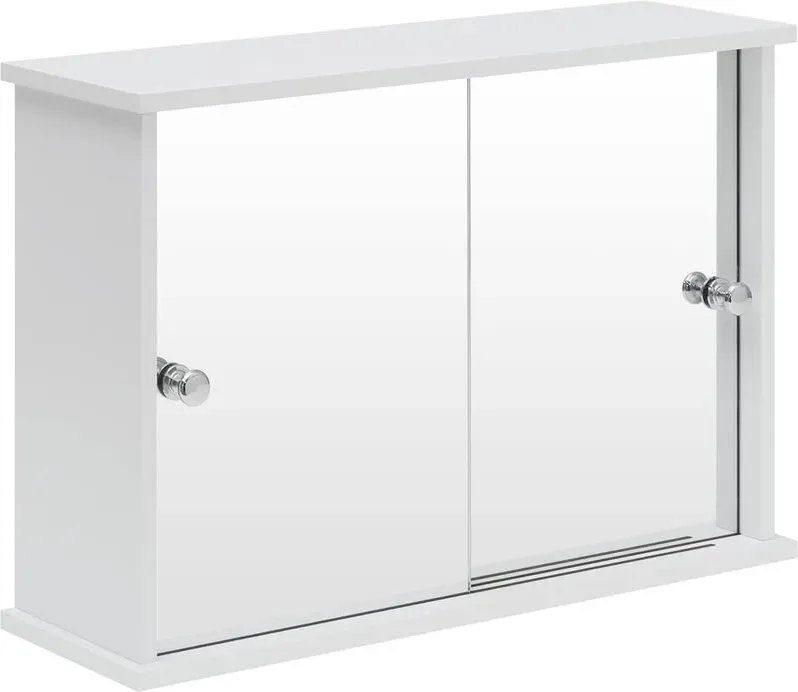 EUGAD Spiegelschrank für Badzimmer Hängeschrank Badschrank Spiegel mit Ablage Schminkschrank aus Holz 55 x 36 x 14 cm weiß