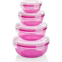 GRIZZLY 4er Set Frischhaltedosen (0,4L, 0,8L, 1,4L, 2,3L), rund,