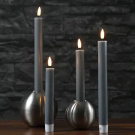 Deluxe Homeart Mia LED Stabkerzen 24 cm grau 2 St.