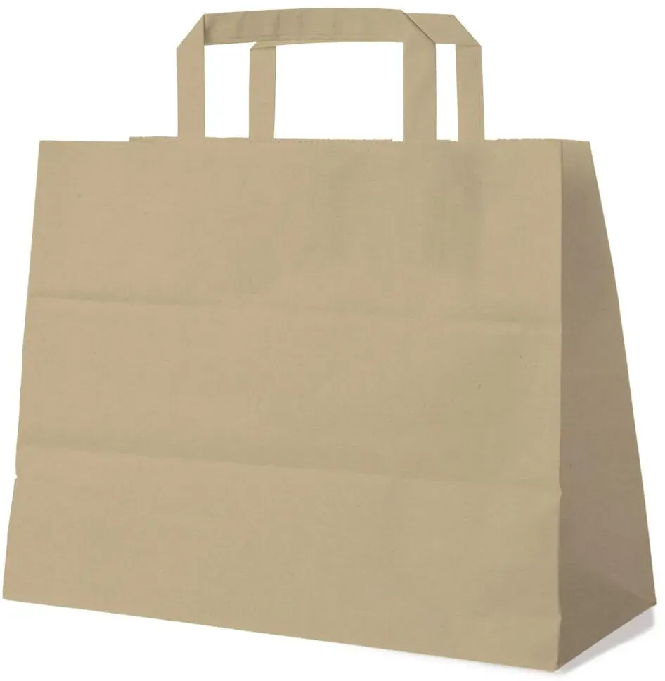 Papiertragetaschen 27 x 32 x 16 cm mit EAN-Code braun,  50 Stk.
